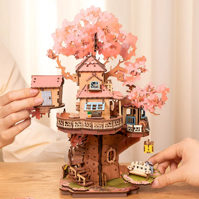 Sakura Tree House 3D Wooden Puzzles
