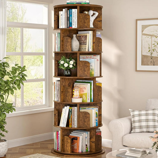 6 Tier Rotating Bookshelf