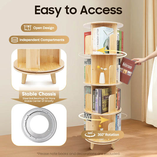 Rotating Bookshelf Organizer