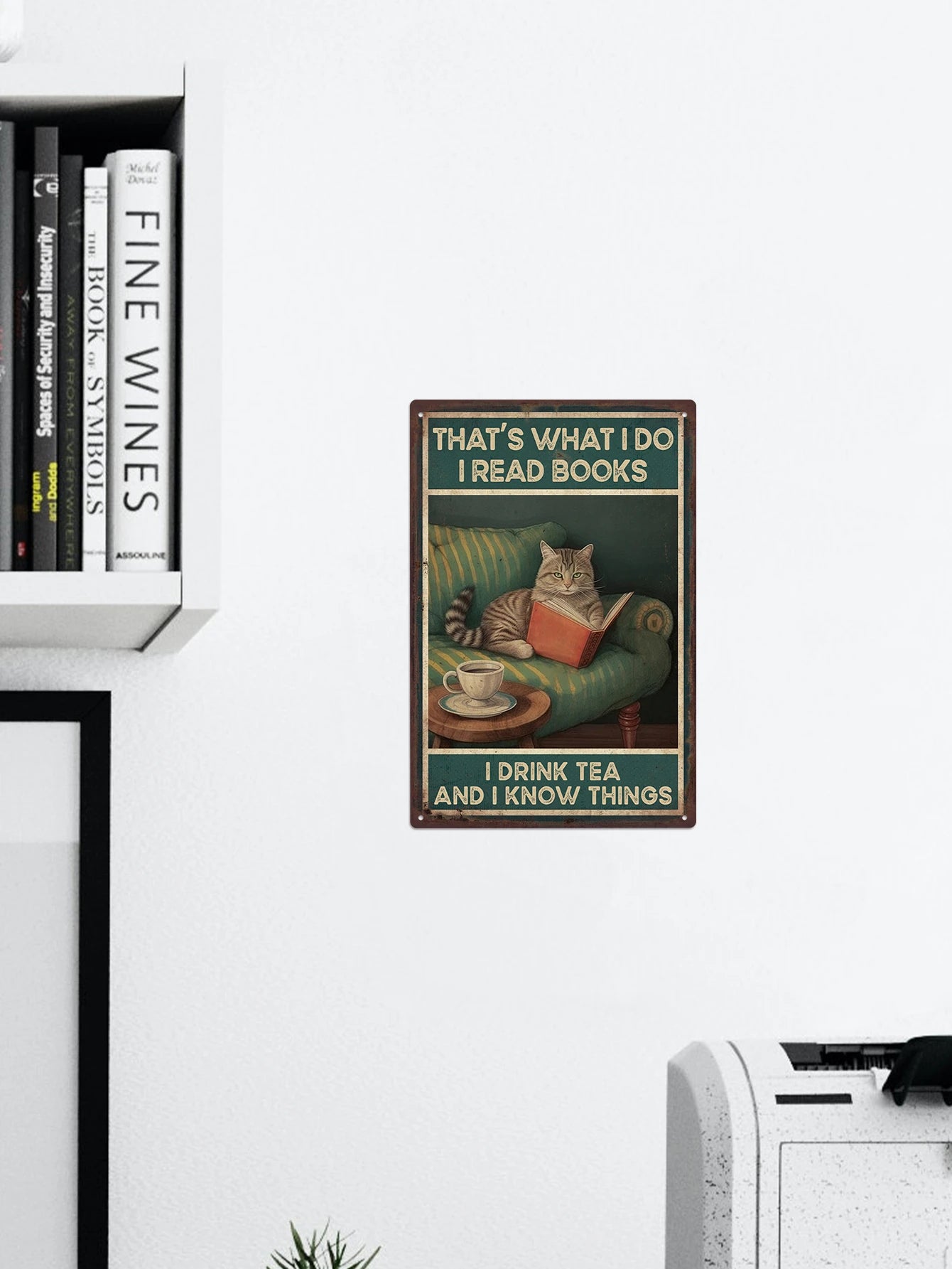 Cat Metal Plaque for Home Wall Decor