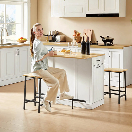 Kitchen Island with 2 Chairs