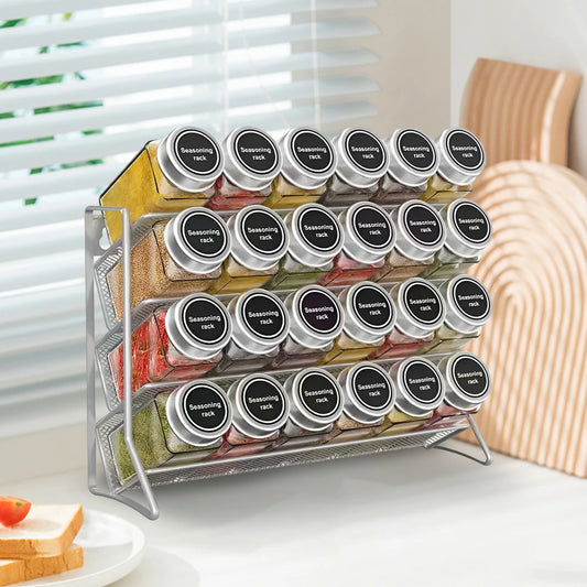 4 Tier Spice Jar Rack Organizer