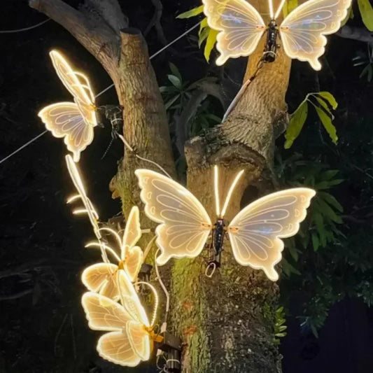 1/2 pieces of LED dynamic static butterfly lights