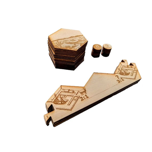Natural Wood Tiles for Settlers of Catan Board Game
