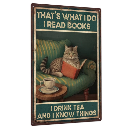 Cat Metal Plaque for Home Wall Decor