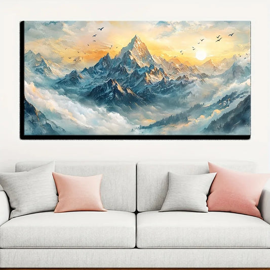 Abstract canvas wall art, 1.5 inch solid wood frame