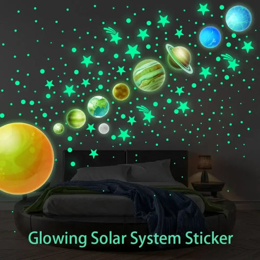 Glow in The Dark Planet Wall Decals