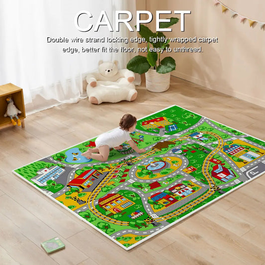 Highway Simulated City Traffic Playroom Area Rug