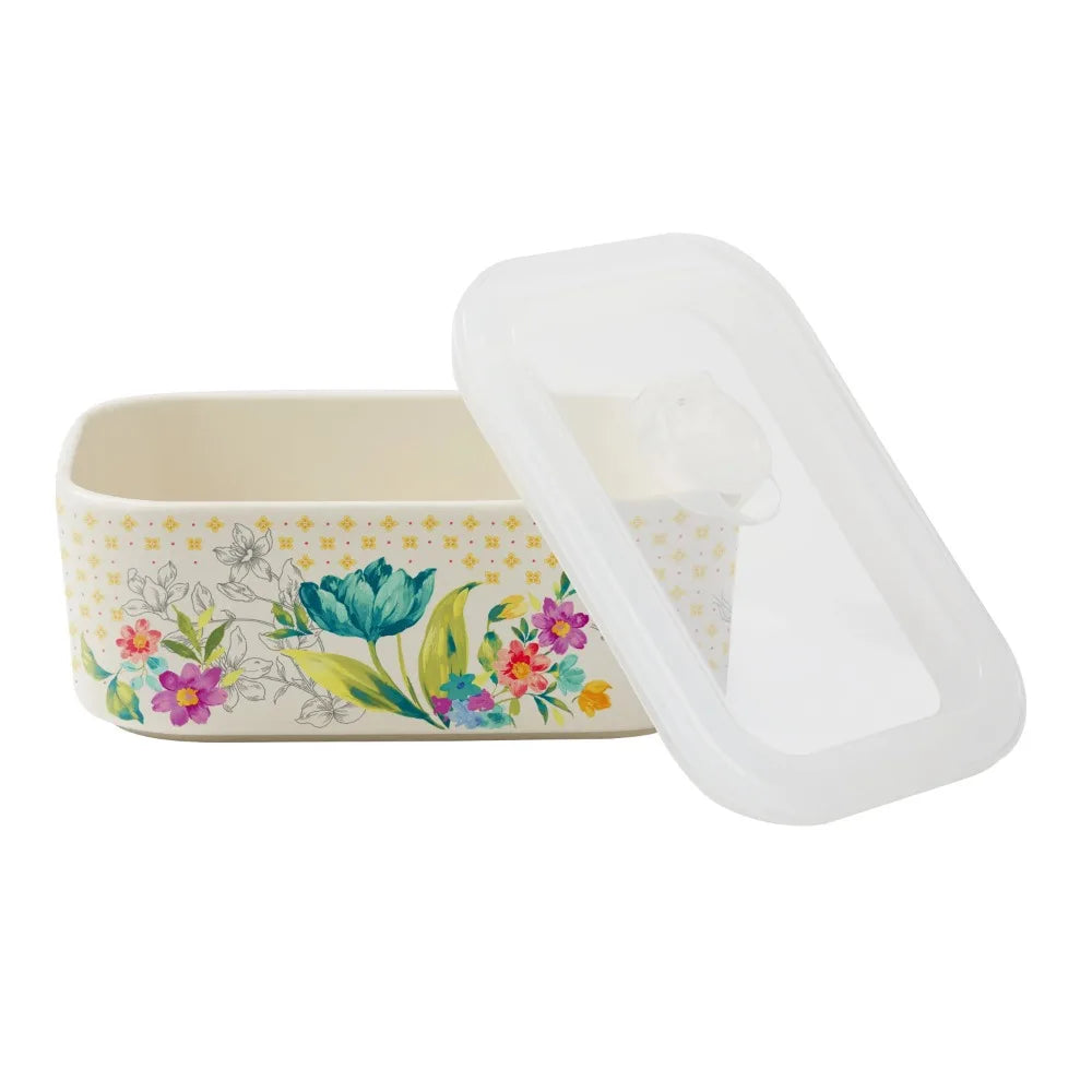 Sweet Rose Rectangular Ceramic Nesting Bowl Set, 6 Piece