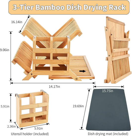 Bamboo Dish Drying Rack