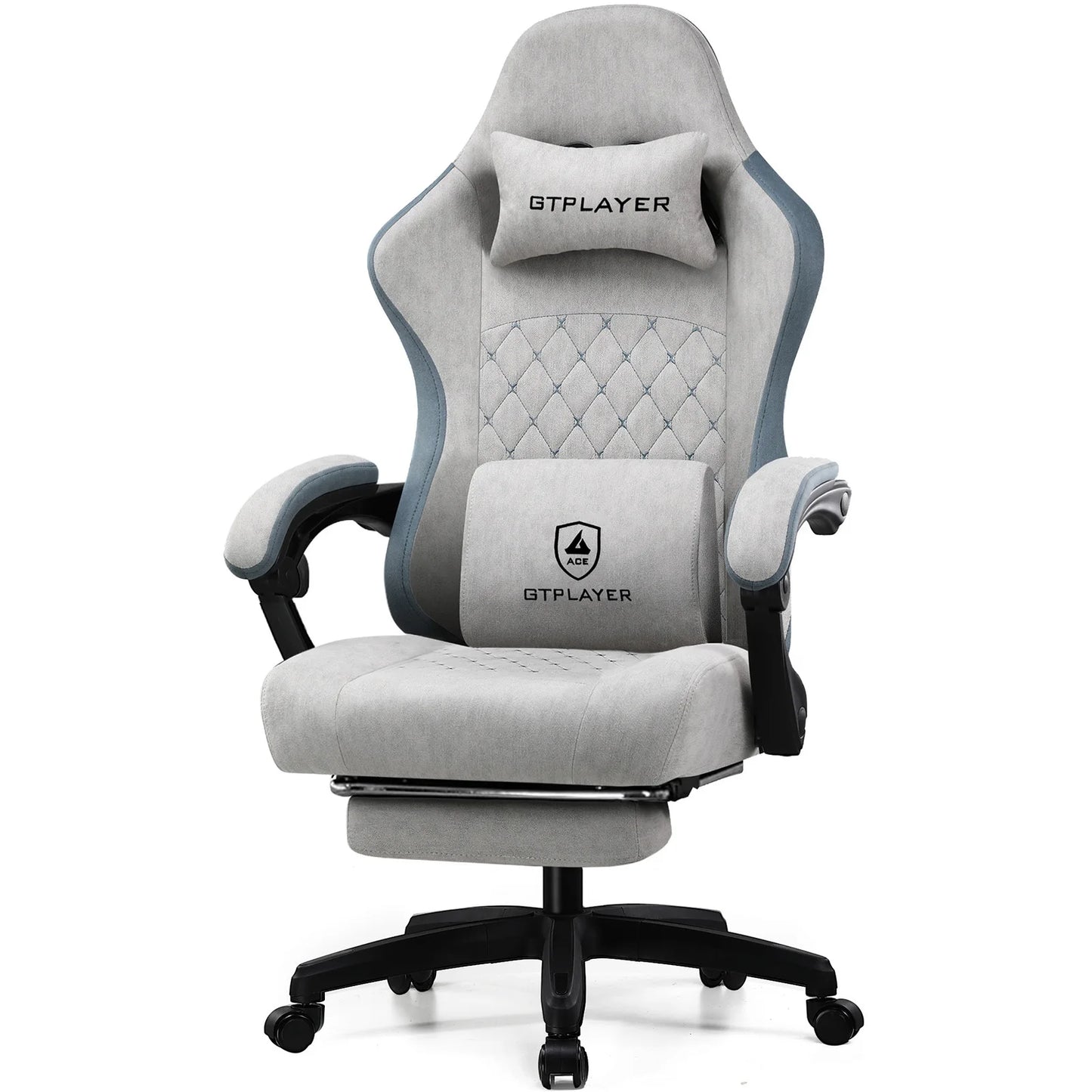 GTPLAYER Gaming Chair with Footrest, Lumbar Support