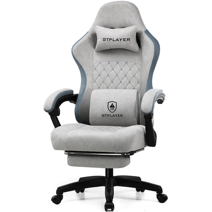 GTPLAYER Gaming Chair with Footrest, Lumbar Support