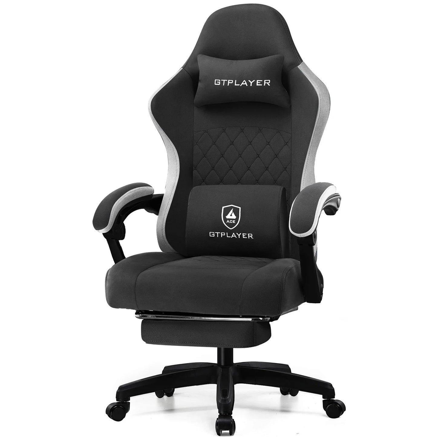 GTPLAYER Gaming Chair with Footrest, Lumbar Support