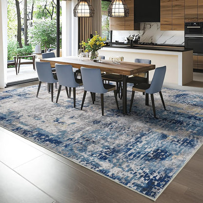 Modern Abstract Area Rug,, Machine Washable, Non Slip Carpet