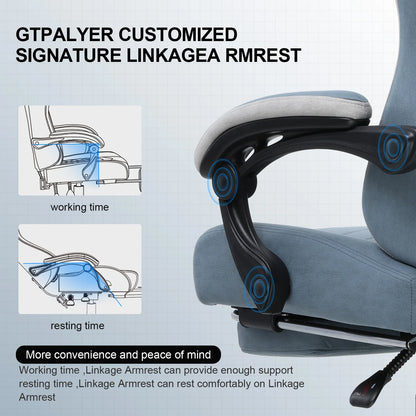 GTPLAYER Gaming Chair with Footrest, Lumbar Support