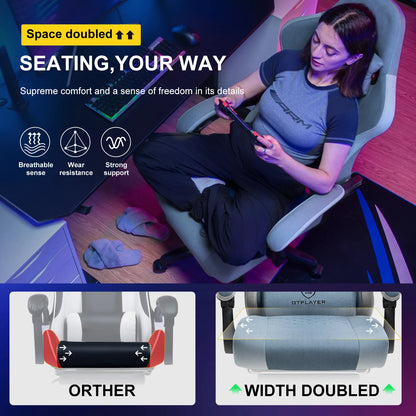 GTPLAYER Gaming Chair with Footrest, Lumbar Support