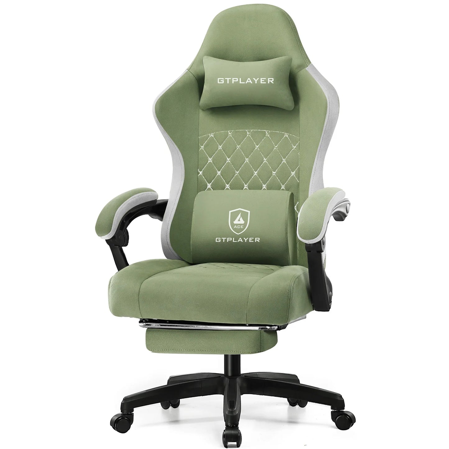 GTPLAYER Gaming Chair with Footrest, Lumbar Support