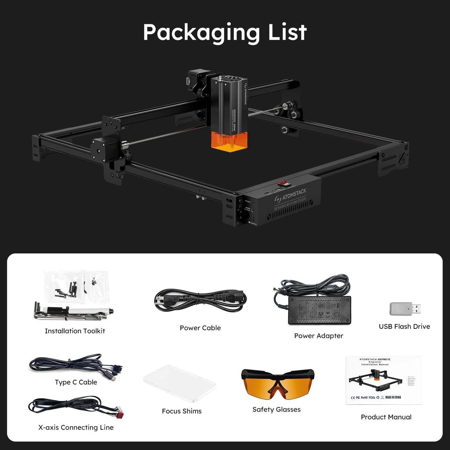 Atomstack A20 Pro V2 Laser Engraver Quad-Laser