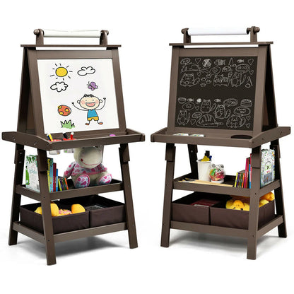 3 in 1 Double-Sided Storage Art Easel w/ Paint Cups