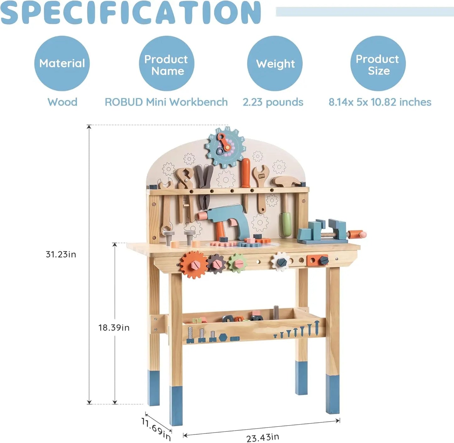 Large Wooden Work Bench Construction Toys