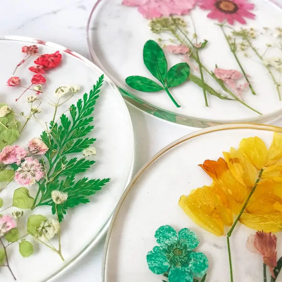 Coaster Set with Flowers