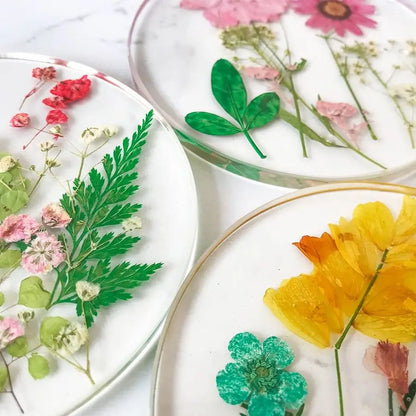 Coaster Set with Flowers