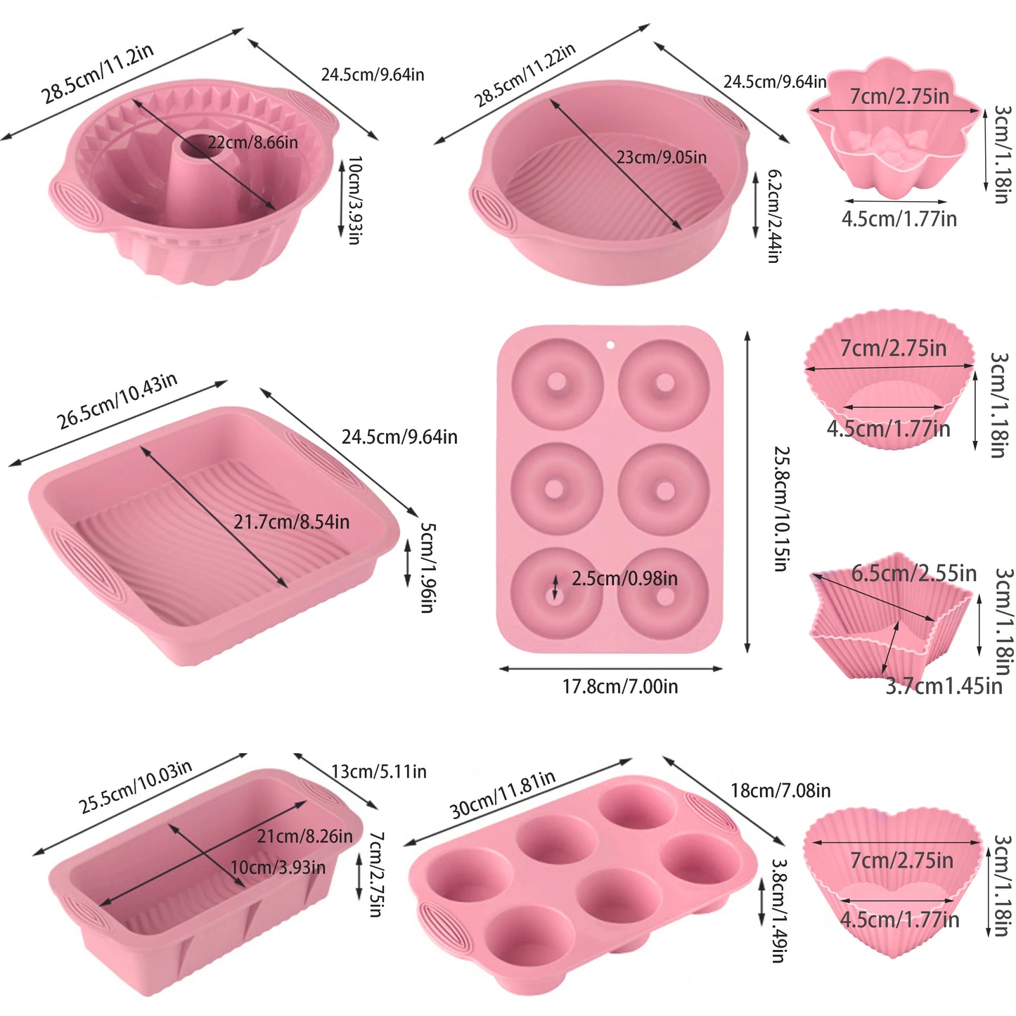 30Pcs Reusable Silicone Baking Molds
