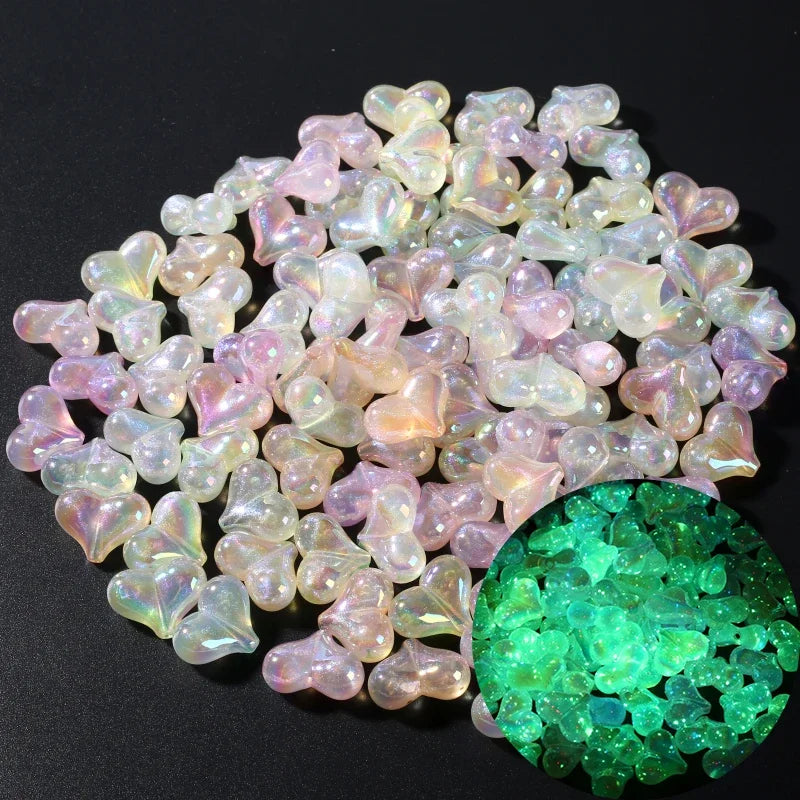 30Pcs Luminous Acrylic Beads 15mm