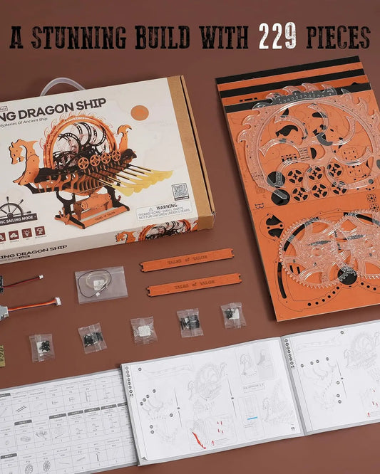 Viking Dragon Ship Mechanical Wooden Puzzles