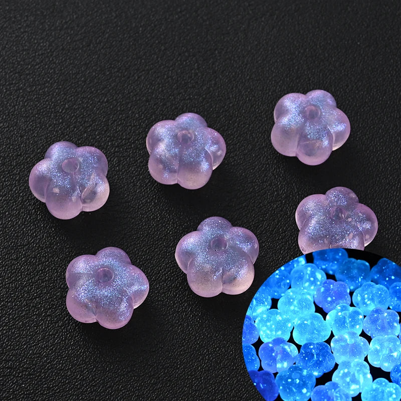 30Pcs Luminous Acrylic Beads 15mm