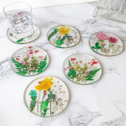 Coaster Set with Flowers