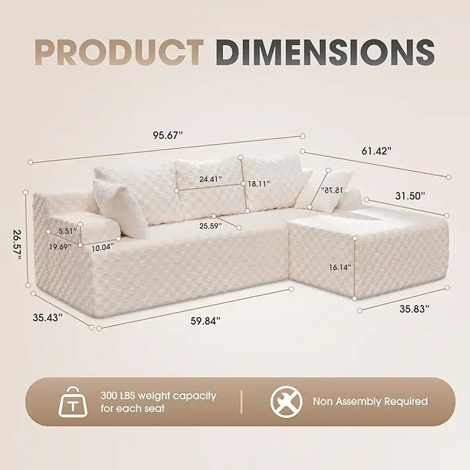 Modular L-Shaped Sectional with Storage Modules