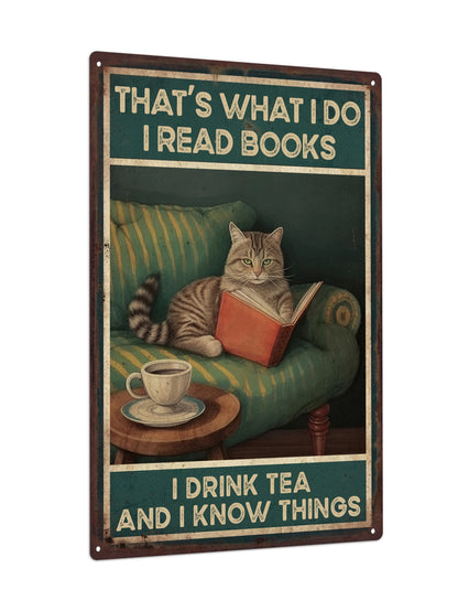 Cat Metal Plaque for Home Wall Decor