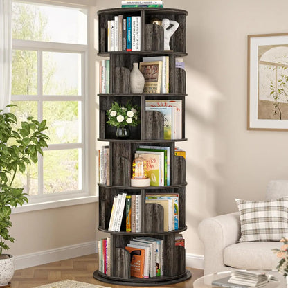 6 Tier Rotating Bookshelf
