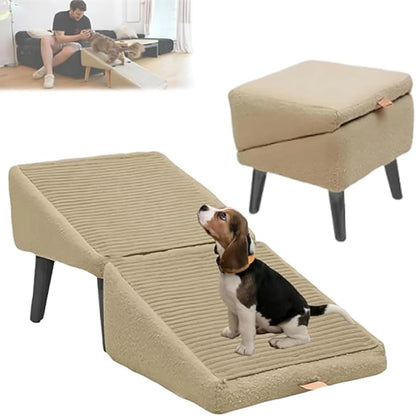 All-in-One Lightweight Folding Pet Ramps Stairs for Couch, Bed