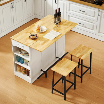Kitchen Island with 2 Chairs