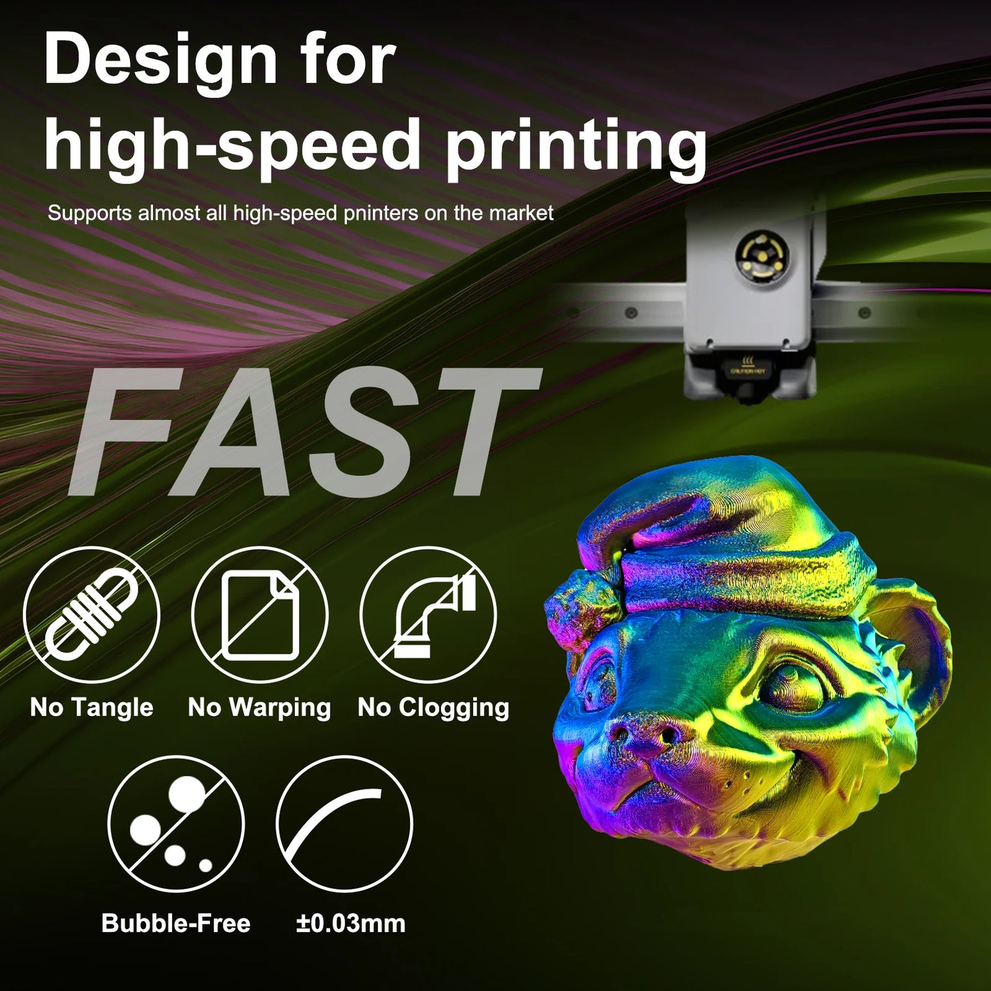 Triple Color Silk PLA Premium Filament 3D Print color filament