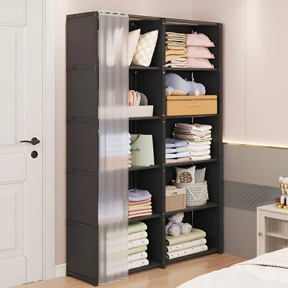 6 Layers Dustproof Bedroom Closet Organizer Bookshelf Cabinet