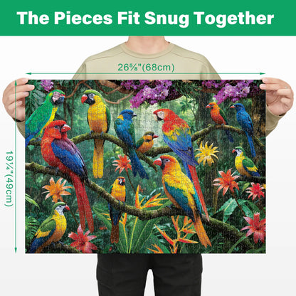 Parrots in the Jungle 1000 Piece Jigsaw Puzzle