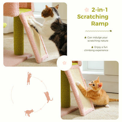 Flower Cat Tree Multi-Level Cat Tower with Scratching Posts