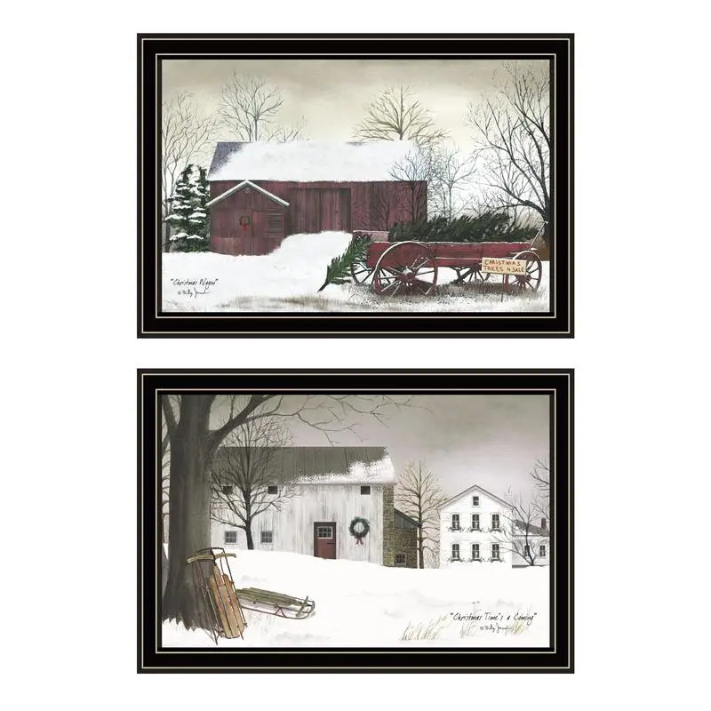 2-Piece Vignette Christmas Family Wall Art