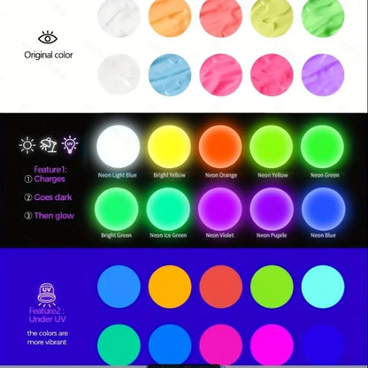 Neon Glow Acrylic Paints, 2IN1 Waterproof Paint