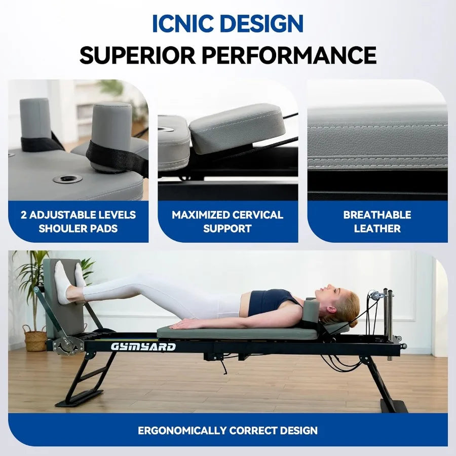 Foldable Pilates Machine with Jump Board Springs and Cords