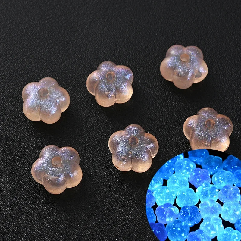 30Pcs Luminous Acrylic Beads 15mm