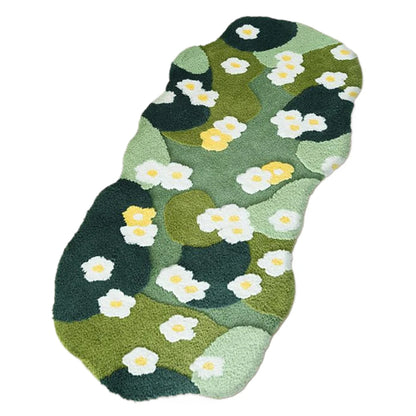 3D Moss Green Carpet Fluffy Forest Floor Mat