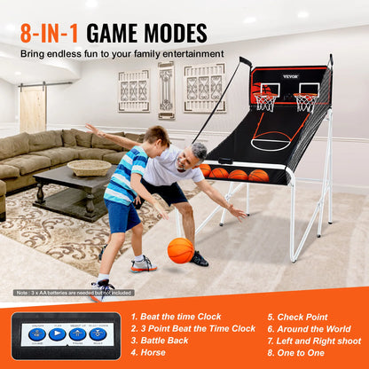 Foldable Arcade Game 2 Player Indoor Basketball Game