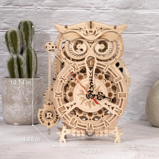 3D Wooden Owl Clock