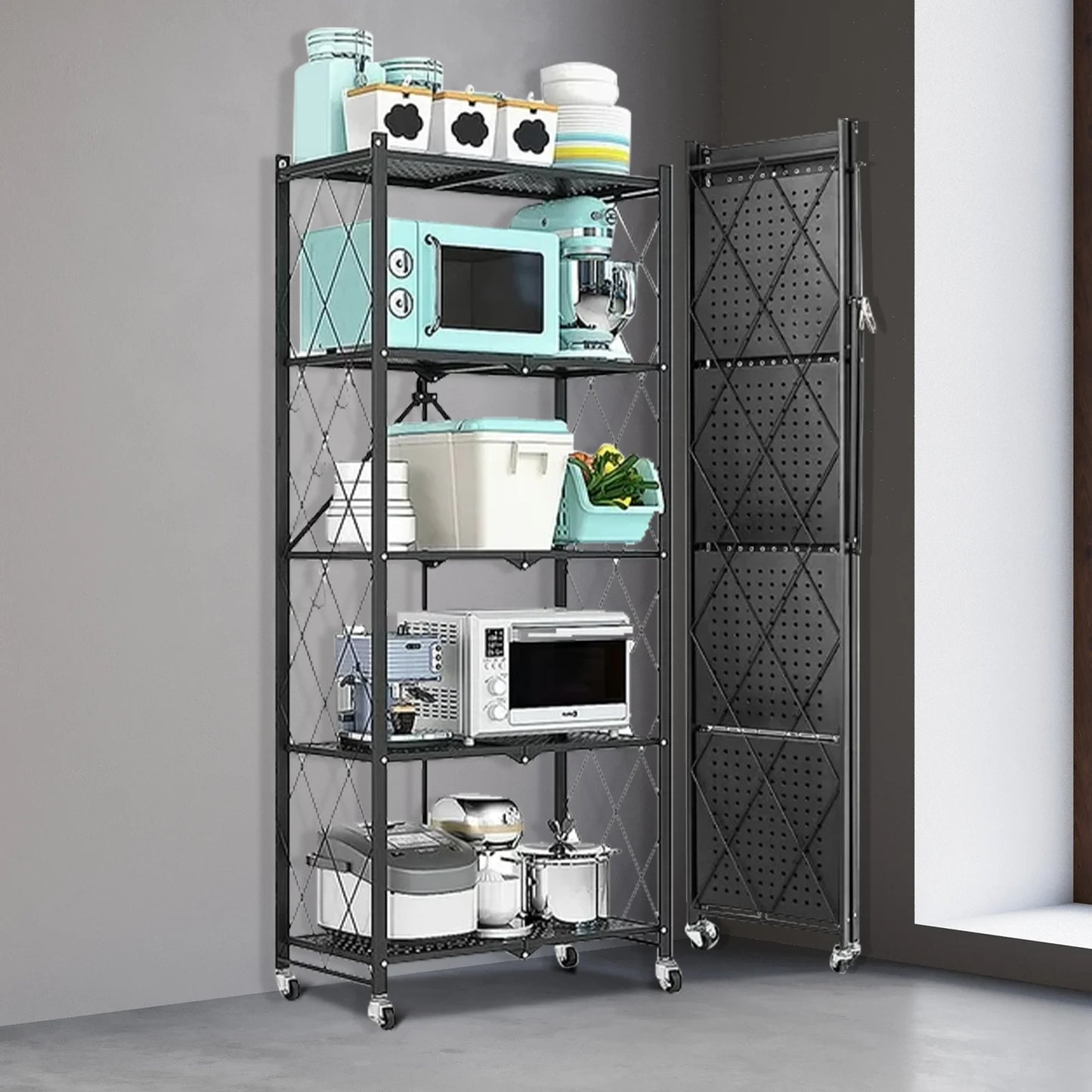 5-Tier Storage Shelving Unit with Wheels