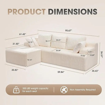 Modular L-Shaped Sectional with Storage Modules