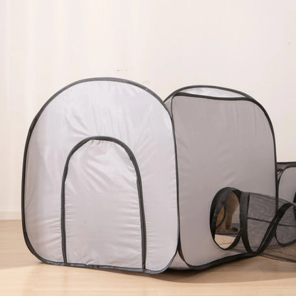 Square Gray Play Tunnel Foldable Pets Nest